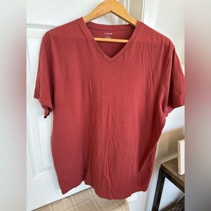 J.Crew Men’s Large tee shirt v neck rust red
